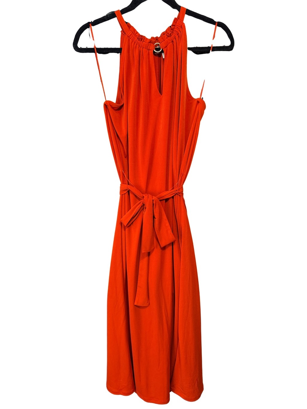 Michael Kors Tie-Waist Midi Dress | Rust Orange | NWT | Size M | Resort Wear